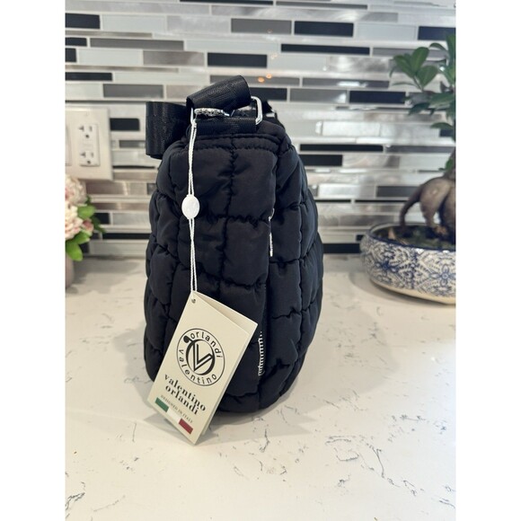 Valentino Orlandi Italian Large Crossbody Bag Silver Hardware & Signature Strap - Picture 3 of 7